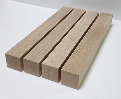 4 Stück Tischfüße Kanthölzer 6x6cm stark Eiche massiv. Kantholz Leisten drechseln bastel Holz. Sondermaße. (6x6x80cm lang)