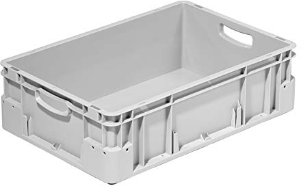 Stabile Eurobox 60x40x18cm Made in Germany | Eurobehälter in verschiedenen Höhen & Farben | Stapelbox ideal für Ordnung, Transport & Lager | Premium Qualität (180 mm, grau)