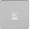 Soho Lighting Brushed Chrome Flat Plate 1 Gang Telephone Master Socket BT White Insert Screwless