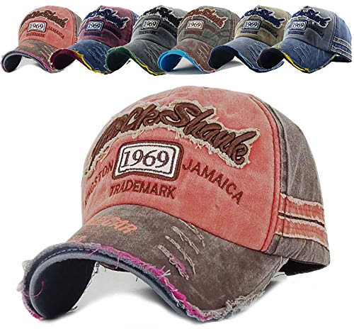 CheChury Baseballcap Original 1969 Vintage Style Used Washed Look Retro Outdoor Kappe Mütze Cap Schirmmütze Basecap verstellbar Sommerhut Unisex Sonnenhut für Sport Baseball Kappe (Orange)