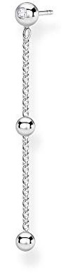 Thomas Sabo Damen Einzel Ohrstecker Kugeln mit weißen Steinen silber, 925 Sterlingsilber
