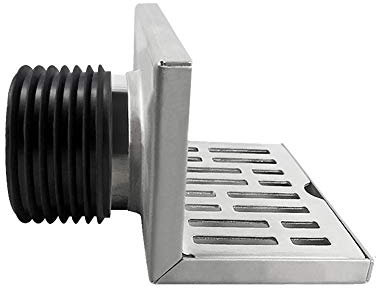 SHUGUANG Duschablauf Edelstahl Duschrinne Bodensiphon Selbstreinigender Duschablauf Gitter Rostfrei Bodenbefestigung Ablaufrinne für Garten, Ecke,75 Pipe Diameter