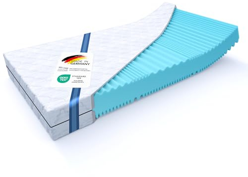 MSS e.K. 2 Liegehärten in Einer Matratze H2/H3 weich/mittelfest | Wendematratze Aqua Deluxe | Höhe ca. 21 cm (Kernhöhe 19 cm) | 100 x 200 cm | 7 Zonen | Komfortschaum | hochwertiger Microfaserbezug