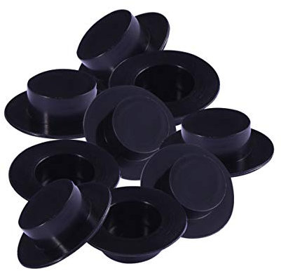 TOYANDONA 50Pcs Mini Schwarze Zylinder Hüte Kunststoff Zylinder Hüte Miniatur Zylinder für Kunsthandwerk Weihnachten Widmung DIY Lieferungen 37 * 10Mm