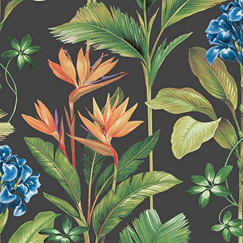 Oliana Floral Wallpaper Charcoal Belgravia 8484 MDH