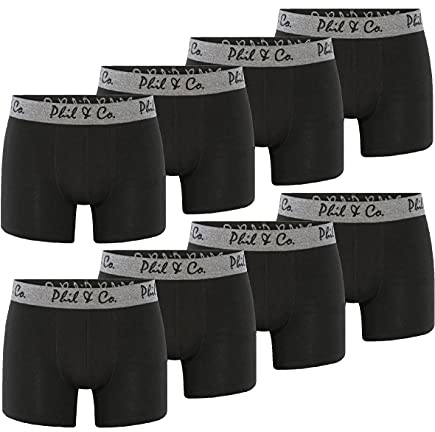 Phil & Co. Berlin 8er Pack Herren Unterhosen Boxershorts Retropants Trunks Boxershorts aus Baumwolle Retroshorts Boxer Schwarz Größe XL Schwarz Größe 3XL