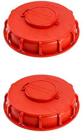 QWORK® IBC Tankdeckel, IBC Wassertank Vented Deckel Cap, Tank Zubehör Kunststoff Rot 163mm (# A, 2 Stück)