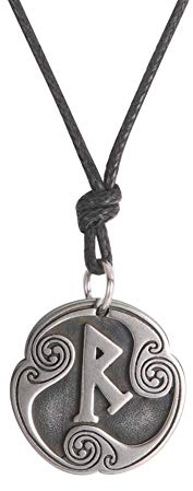 Amaxer 24 Runen Talisman Wikinger Schmuck Asatru-Halskette heidnischer Wicca-Anhänger nordische Runen Vintage nordisches Amulett verstellbare Seilkette Halskette für Männer Frauen, M, Metall