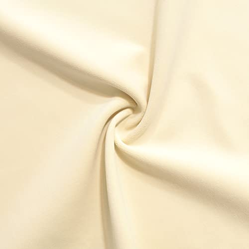 TOLKO Bühnensamt Samtstoff Meterware | Vorhangstoff Samtvorhang, Verdunklung | robuster Samt Polsterstoff Bezugsstoff zum Polstern Beziehen | abriebfest belastbar | Stoffe zum Nähen (Creme)