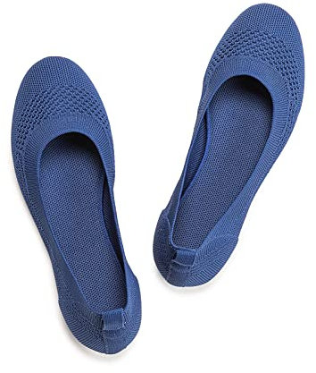 Frank Mully Damen Ballerinas Slip On Knit Kleid Schuhe Pumps Schuhe Runde Zehe, Royal blue, 43 EU