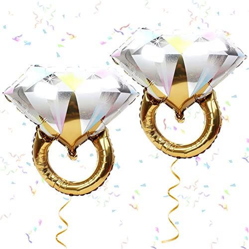 Anniversary Engagement Party Decoration,Diamond Ring Balloons Engagement Decorations Anniversary Bridal Shower,2 Proposal Romantic Wedding Party Inflatables Congratulations Bride and Groom Hen Do