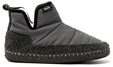 NUVOLA. Hausschuhe Herren Damen Rutschfester Sohle warm gepolstert bequem dunkelgrau 41 EU