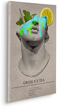 Komar Keilrahmenbild im Echtholzrahmen - Greek Ice Tea Cocktail - Größe 40 x 60 cm - Wandbild, Kunstdruck, Wanddekoration, Design, Wohnzimmer, Schlafzimmer