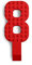 Made Happy Number Cake Topper | Birthday Cake Toppers & Happy Birthday Decorations | Cake Toppers For Boys & Birthday Cake Decorations | Happy Birthday Cupcake Toppers & Cake Decorations | Red 8