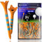 SAPLIZE Golf Tees Plastik 50 Stück (83mm), Ultra haltbare und stabile Golf Tees, Reduziert Reibung und seitliche Golf Tees Kunststoff, Orange