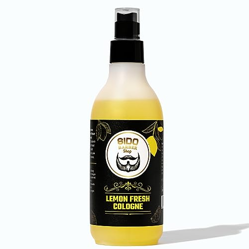 SIDO BARBER Cologne Spray After Shave Herren (250ml, Fresh Lemon) - Barber Spray for Men nach der Rasur - Rasierwasser Spray zur Pflege nach der Rasur - Beruhigt die Haut nach dem Rasieren