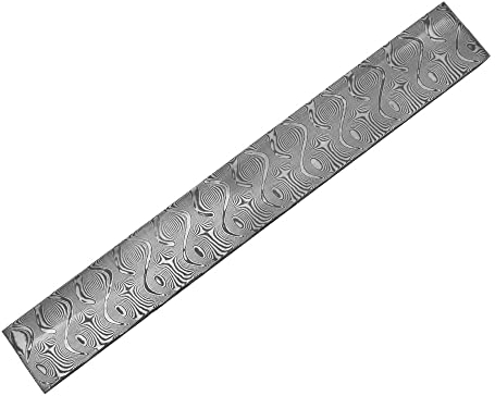 Aibote 60HRC Voller Harter Damaszener Stahl (10Cr15CoMov+9Cr18MoV),Handgefertigter Rostfreier Damaszenerstahl Messer Billet Bar Leere Klinge DIY Material für Schere Messer Machen (300x50x4mm,C)