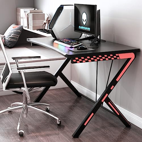 RELAX4LIFE Tavolo da Computer, Scrivania da Gaming Ergonomica 116 x 75 x 77 cm, Ideale per Studio e Lavoro