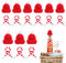 Riisoyu 20 Stück Mini Weihnachtsmütze, Mini Weihnachtsmütze und Schal Set Nikolausmütze Klein Weinflasche Topper Hut für Weihnachten Weinflasche Abdeckung Puppenhaus Weihnachtsfeiern DIY Tischdeko