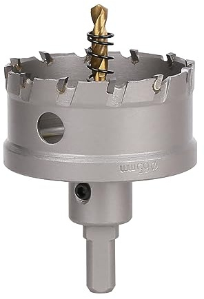 Vearter 65mm Lochsäge mit Titanbeschichteter Zentrierbohrer für Metall | Industrie-Hartmetall Lochbohrer, Geometrischer Zahnstruktur, Deep Drilling Hartmetallbohrer für Edelstahl, Baustahl