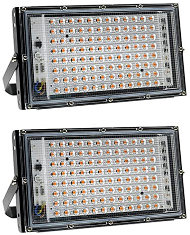 Bcowtte 2X LED Grow Licht Voll Phyto Lampe für Pflanzen 100W LED Wachsen Lampe Phytolamp Gewächs Haus Wachstum Beleuchtung Kabel Stecker