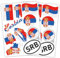 Finest Folia 2er Set DIN A4 Länderaufkleber Fahne Aufkleber Länderfahne Flagge für Auto Motorrad Sticker Länderflagge selbstklebend wetterfest R217 (50 Serbien)