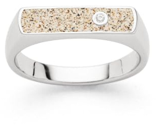 DUR Schmuck: Ring Nordlicht mit Strandsand und Zirkonia, R6006 RingSize 56 (17.8)