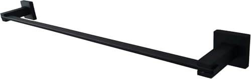 90cm Handtuchstange,Handtuchhalter Schwarz Edelstahl, Industrial Design, Wand Handtuchregal mit Bohren Wandmontage für Dusche Badezimmer