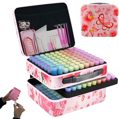 LIRUNQIU Diamond Painting Storage Containers, 240 Slots Diamond Painting Accessories and Tools kits Storage Box for Jewelry Beads