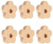 MOROBOR Lot de 6 boutons en bois de hêtre naturel fait à la main en forme de fleur pour tiroir, armoire, commode, avec vis et tube d'extension