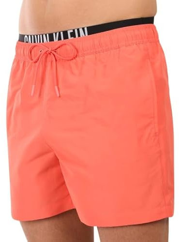 Calvin Klein Pantaloncini da Bagno da Uomo con Coulisse, Rosa (Corallo abbagliante), XL