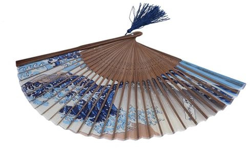 Japanischer Wellen-Ventilator, tragbarer Ventilator im japanischen Stil, Vinatge Surfen, Wellen, Kanagawa, faltbarer Ventilator, japanischer Ventilator, für Aufführungen, Hochzeit, Kirche