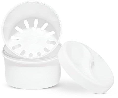Hygiene100 Prothesen-Badetui mit Sieb, Prothesenbecher zum Einweichen, Prothesenbox mit Deckel, kieferorthopädische Halterung, künstliche Zähne, Mundschutz, Aufbewahrungskoffer, wasserdicht