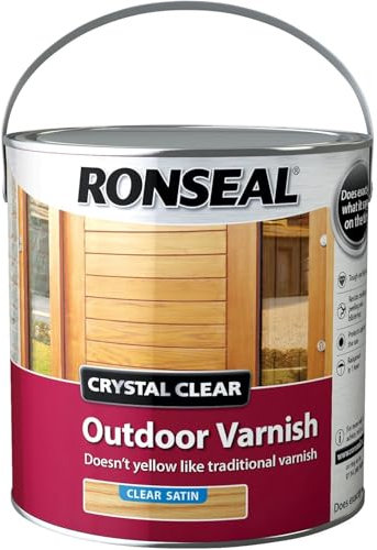 AMK® Crystal Clear Outdoor Exterior Wood Varnish 750ml Satin No Yellowing Lasting Protection Resists Cracking Peeling and Blistering Enhances Natural Colour