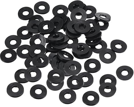 PATIKIL Arandela Plana de Goma M8, Paquete de 100 Unidades 8mm ID 21mm OD 2mm de Grosor Junta Espaciadora de Sellado para Grifo Tubo de Agua Manguera Sujetador Perno, Negro