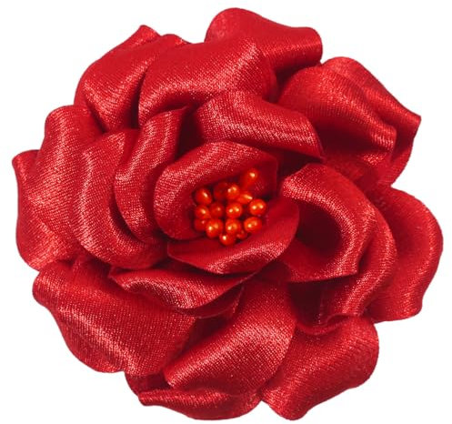 Mecool Rose Hair Clip Party Wedding Spilla Corsage Capelli Testa Clip Copricapo Fiore Capelli Pin Rosa Capelli Barrette Accessori per Donna Ragazza Rosso