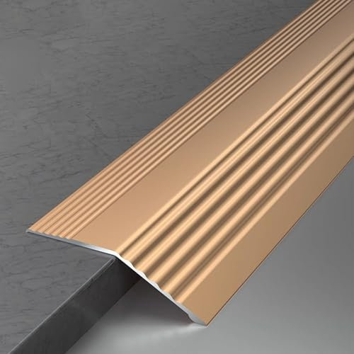 Barre de Seuil Bande de Seuil de Porte de 2 Pouces de Large, Couvre-joint pour Joint de Carrelage Sur Bois Pour L'intérieur, Bande Décorative de Séparation de Plancher pour Transition de Rampe(Gold)