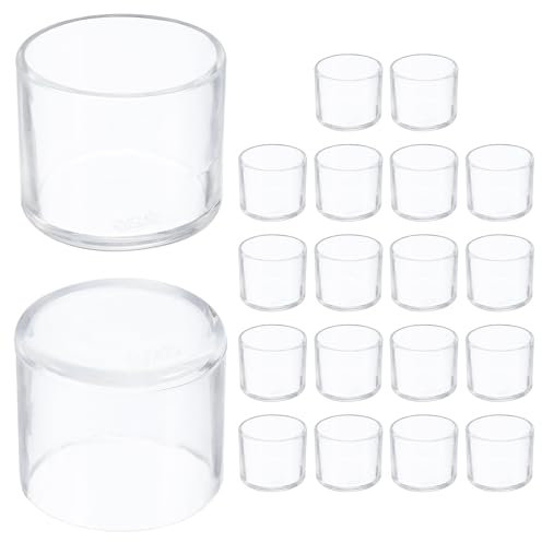 sourcing map 20 Pcs Silicone Chair Leg Floor Protectors 25 Mm/1 Round Non-Slip Chair Leg Caps Covers, Furniture Leg Protectors for Hardwood Floors Reduce Noise and Scratches, Clear