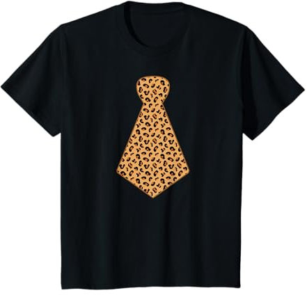 Krawatte mit Leopardenmuster, lustiges Tier-Design für Kleinkinder, Jungen T-Shirt