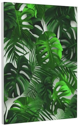 YKLJG Monstera Bananen-Palmenblätter, bedruckte Leinwand, Wandkunst, 30 x 40 cm, dekorative Kunstwerke, Bilder, Druck, gerahmtes Kunstwerk für Schlafzimmer, Wohnzimmer und Büro