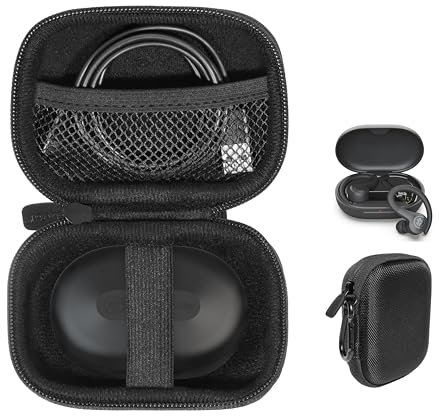 CaseSack Custodia per JLab Go Air Sport, Air Sport, Air Sport +, JLab Go, JBuds Sport ANC 4, Epic Sport ANC 3 (nero)