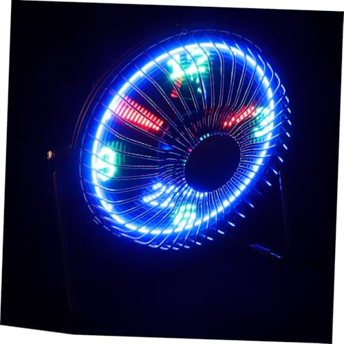 Mikikit Kleiner USB Uhrventilator für Schreibtisch mit LED Uhrzeit und Temperaturanzeige Leise aus Metall für Büro und Studium