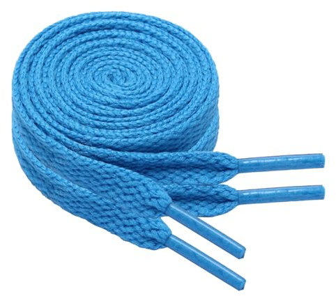 North Bund 2 pares de cordones planos para zapatillas de deporte 8mm Cordones planos de recambio para zapatillas de deporte Lago azul 120cm