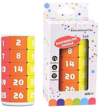 Niesel Dreh- und Schiebe-Puzzle, 5 Ebenen, Zahlenschiebe-Puzzle, Intelligenzspiele, kognitive Würfel für Kinder, und Mädchen im Alter von 3–8 Jahren
