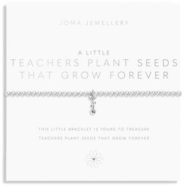 Joma Jewellery A LITTLE | TEACHERS PLANT SEEDS THAT GROW FOREVER | Silver Plated | Bracelet | 17.5cm stretch