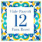 Caribu design Numero Civico Personalizzato da Esterno - Mattonella in Ceramica 15,2x15,2 cm Targa Personalizzabile con Indirizzo, Via, Nome Famiglia, Testo - Piastrella Maiolica Quadrato Casa Villa