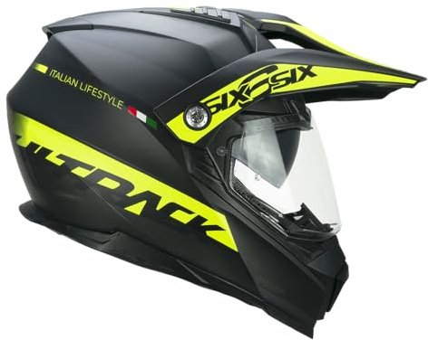 Casco Trail Moto CGM 666 Negro Amarillo HOMOLOGACION 22.06 Talla M