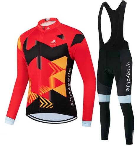 spocyclife Rennrad Trikot Herren Fahrradbekleidung Herren Set Rad Trikots Radtrikot Langarm Rennrad Anzug MTB