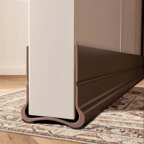 Midslinee 93cm Braun Selbstklebend Zugluftstopper für Türen Brown | Türdichtung Abdeckleisten Dichtung, Türdichtung Für 3,5-5,5cm Dicke Türen mit einem Spalt Unten von 0,3-2,6cm Geeignet