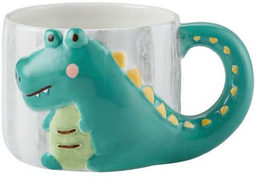 ZONSUSE Tazza Coccodrillo Carina, Tazze da Caffè di Simpatici, Mug Coccodrillo 3D in Ceramica per Ufficio Casa, Idea Regalo Divertente per Bambini Amici, 380ml (Coccodrillo Verde)